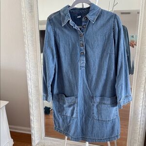 Old Navy Light Blue Denim Shirt Dress